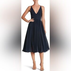 NWT. Dress The Population Medium Alicia Mixed Media Midi Dress.